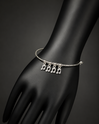 Music Charm Silver Bracelet