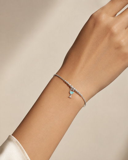 Wine Charm Silver Bracelet