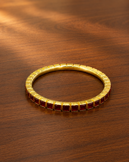 Red Stone Gold Bangle
