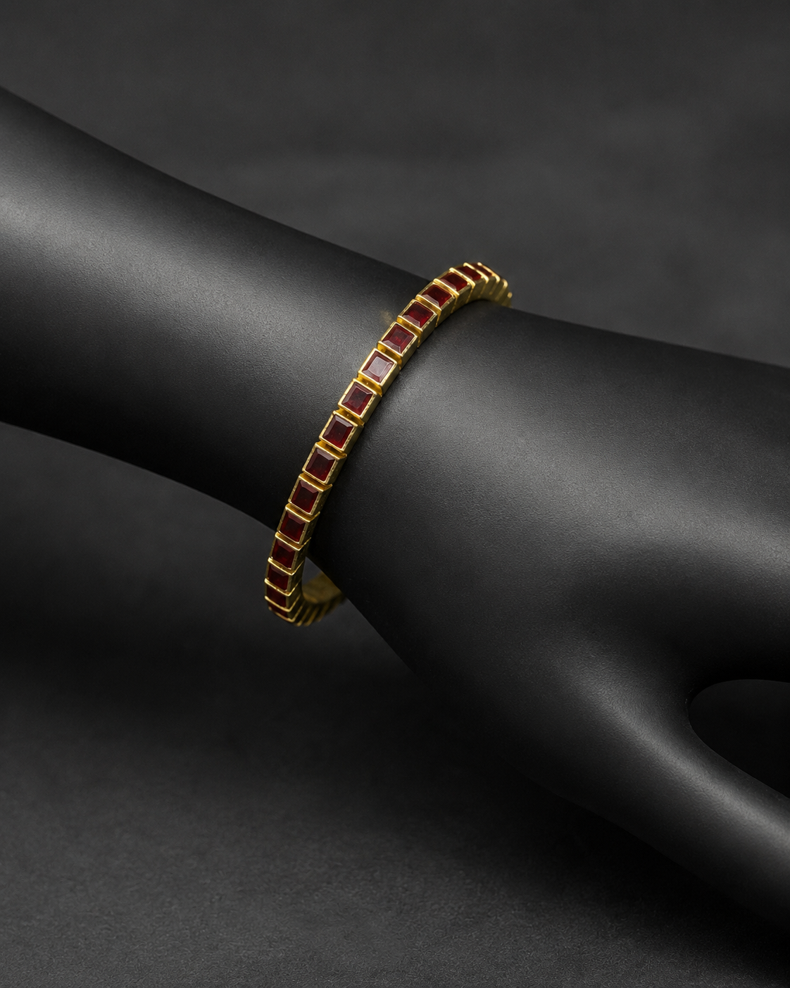 Red Stone Gold Bangle