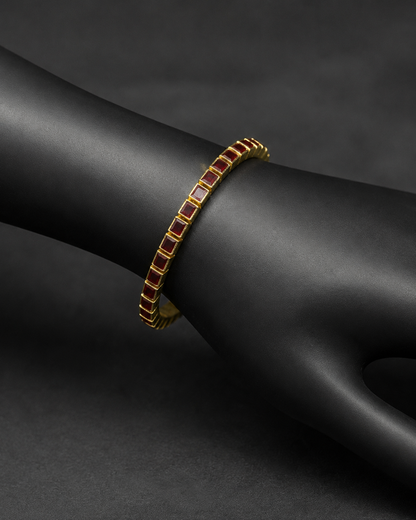 Red Stone Gold Bangle