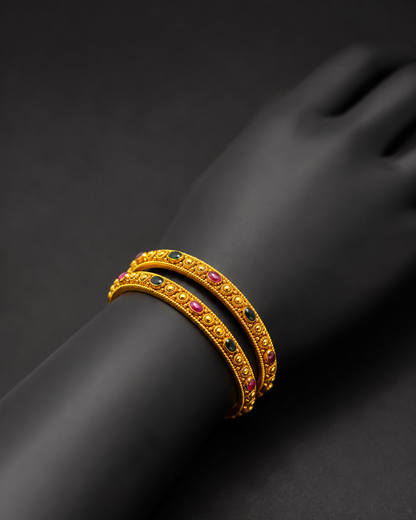 Multicolour Gold Festive Bangle