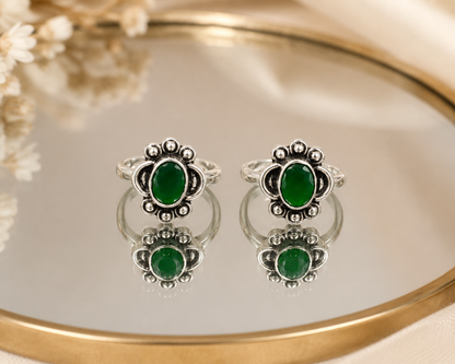 The Brilliant Green CZ Toe Ring