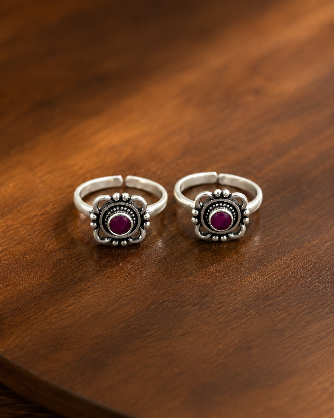 The Vibrant Red CZ Toe Ring