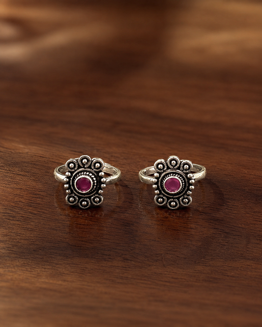 The Red Filigree Toe Ring