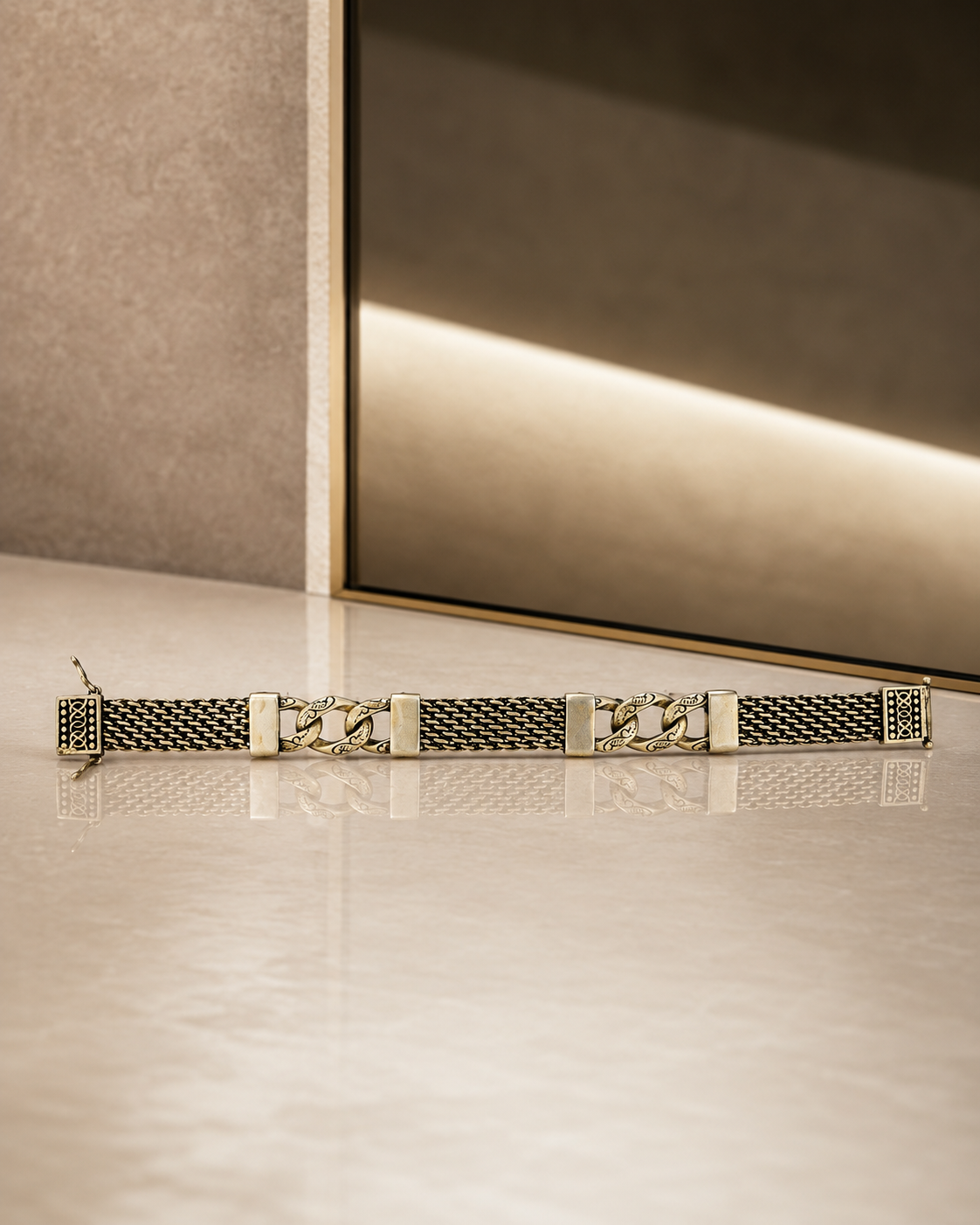 Statement Oxidised Victory Bracelet