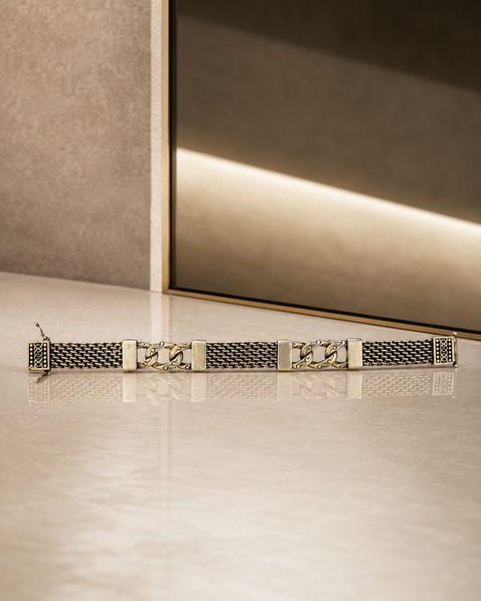 Statement Oxidised Victory Bracelet