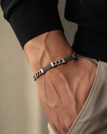 Statement Oxidised Victory Bracelet