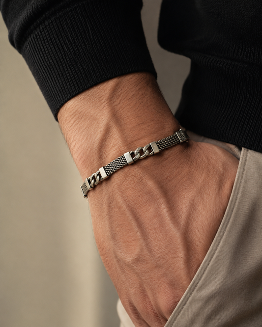 Statement Oxidised Victory Bracelet