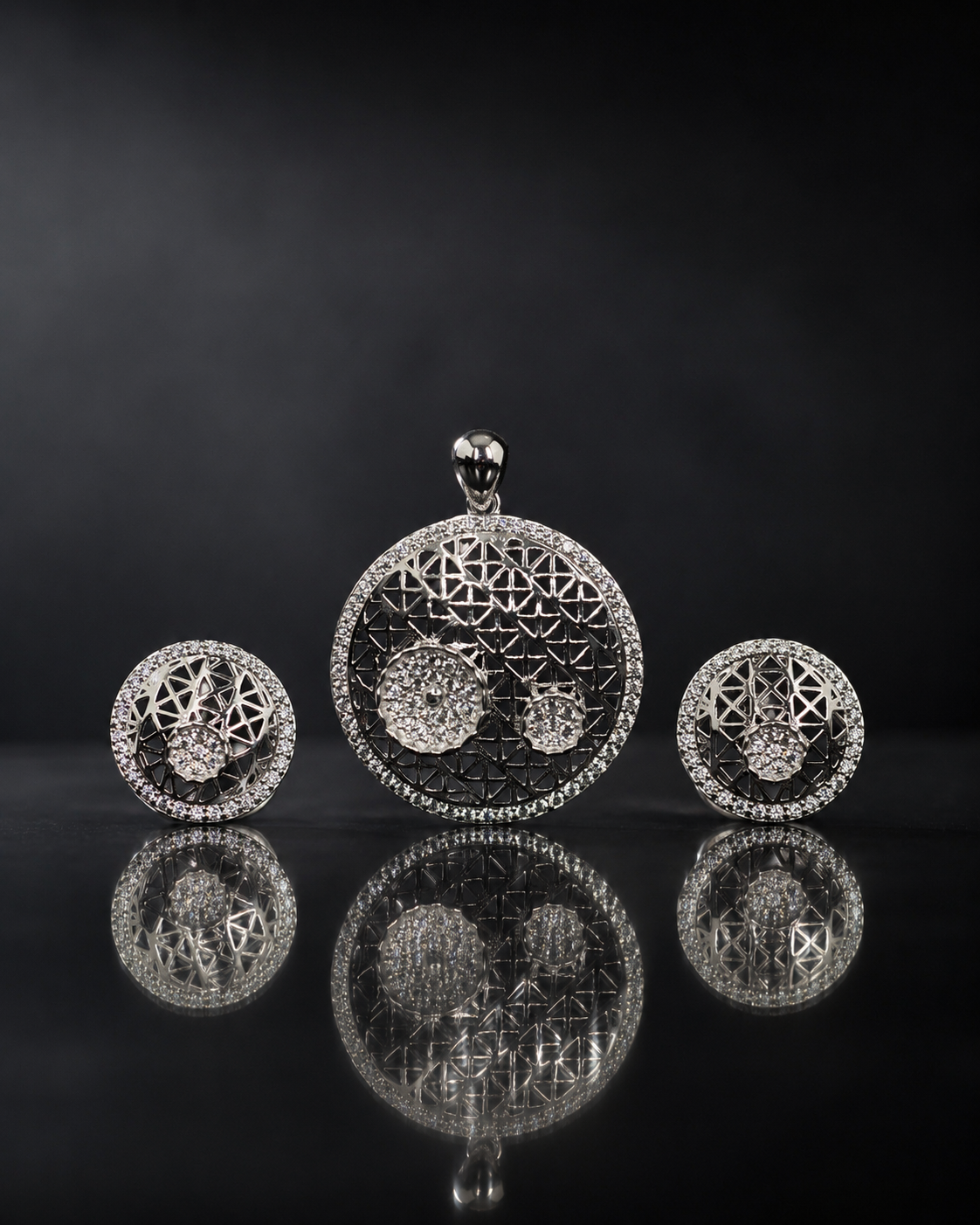 Intricate CZ Casting Netted Set