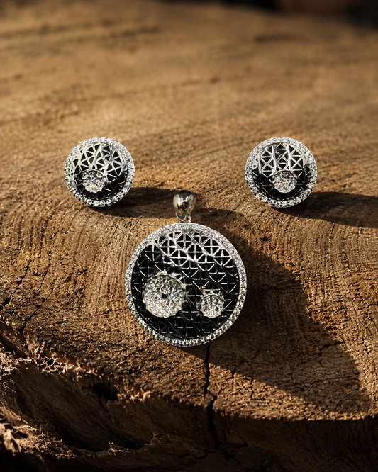 Intricate CZ Casting Netted Set
