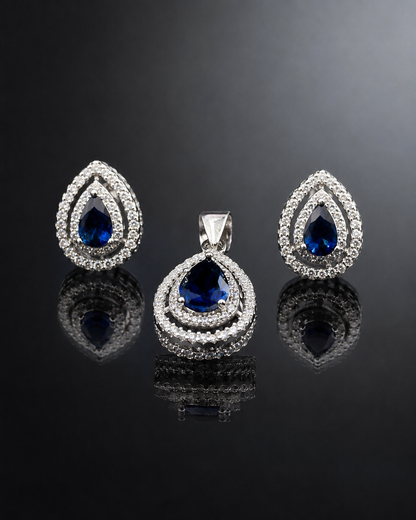 Azure Teardrop Blue Stone Set