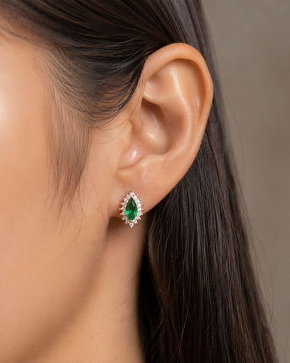 Emerald-Hue Green Stone CZ Set