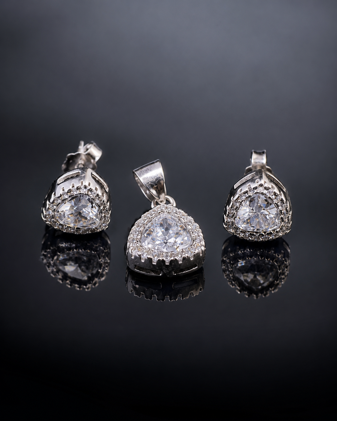 Modern Triangle Shape CZ Set