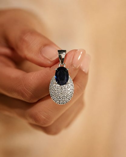Dual-Tone Blue and White CZ Set