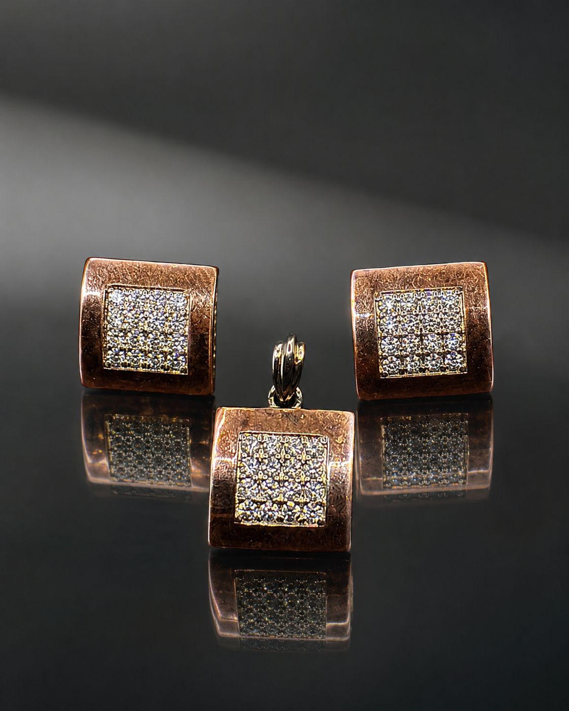 Geometric Copper Polish Square Set