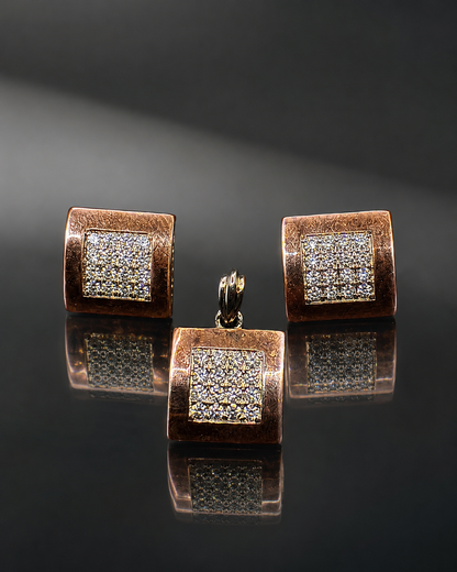 Geometric Copper Polish Square Set