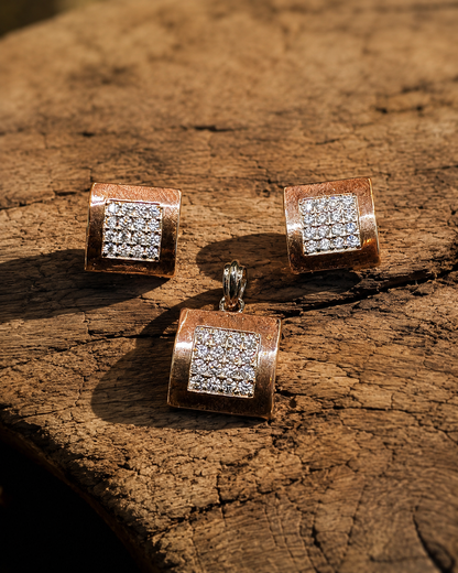 Geometric Copper Polish Square Set