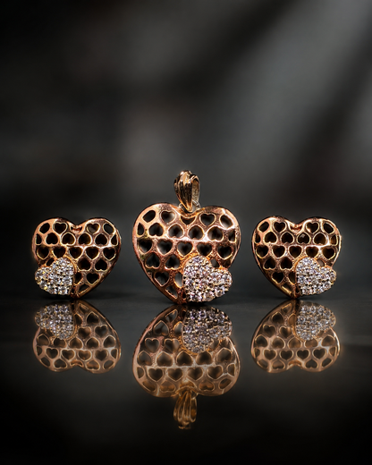 Romantic Copper Polish Heart Set