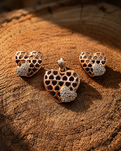 Romantic Copper Polish Heart Set