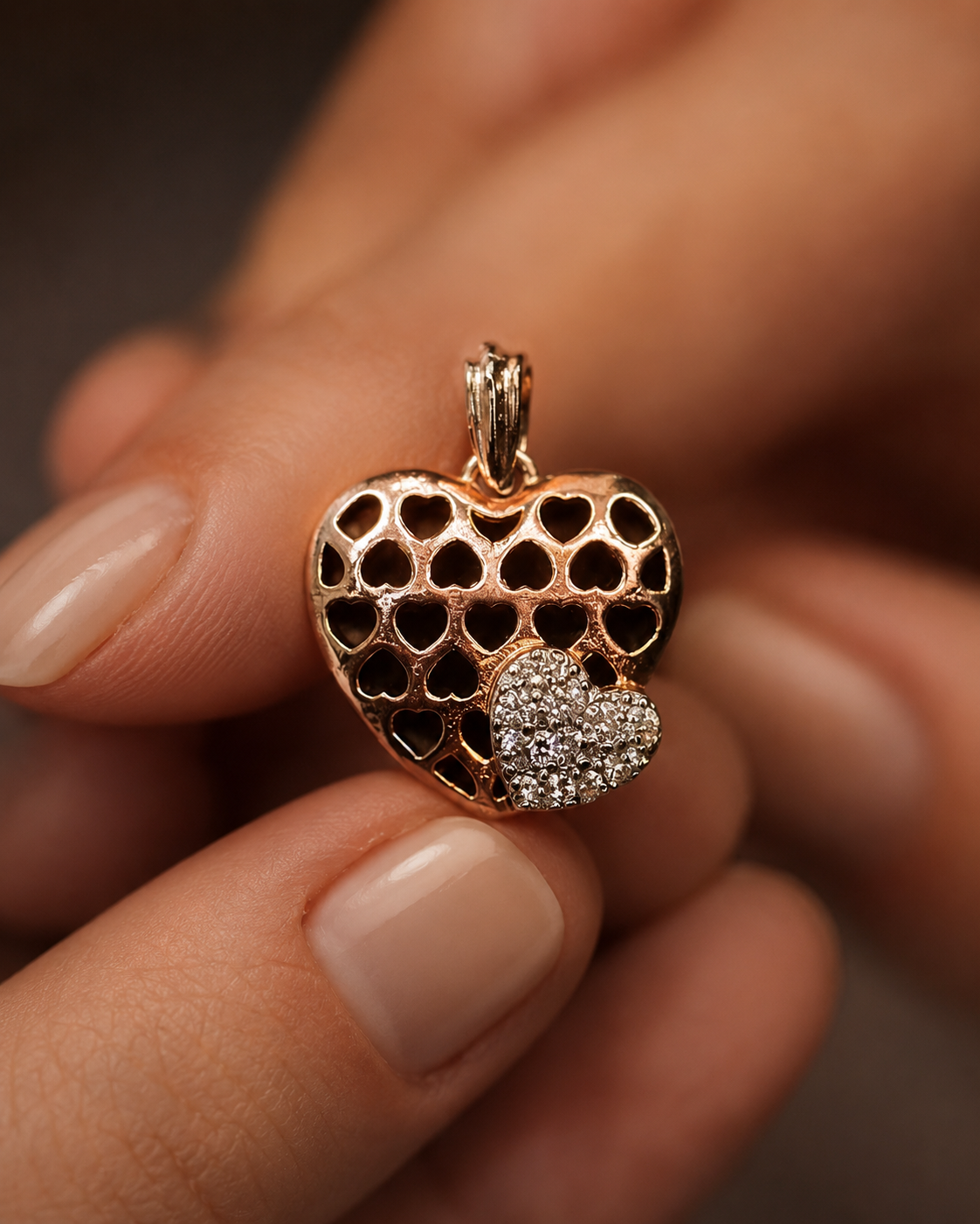Romantic Copper Polish Heart Set