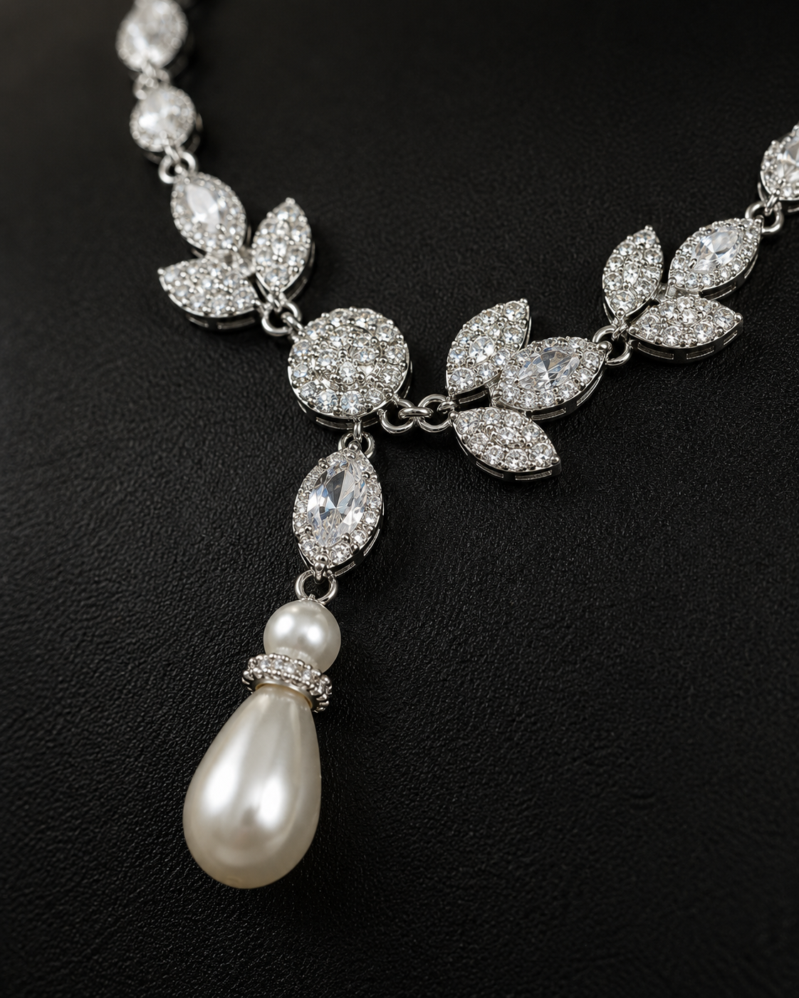 Delicate CZ Stone Necklace & Earring Set