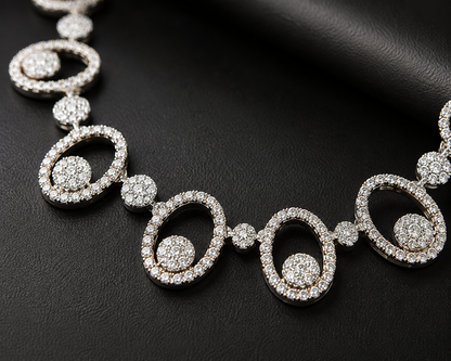 Statement CZ Stone Necklace & Earring Set