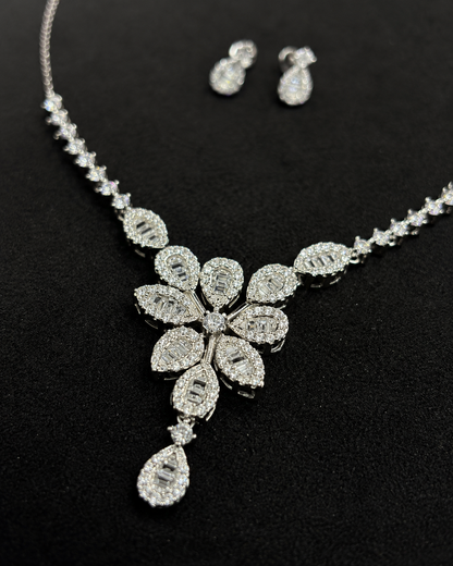 Petite CZ Stone Necklace & Earring Set