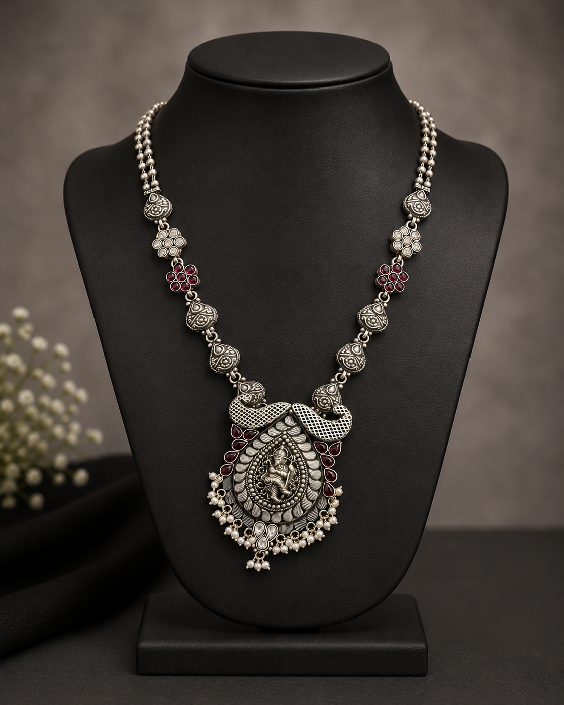 Regal Antique Silver Necklace
