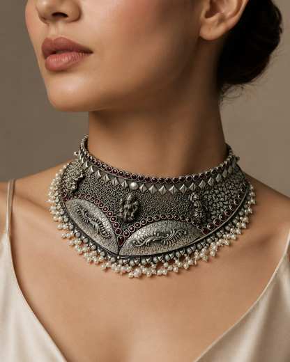 Grand Antique Silver Choker