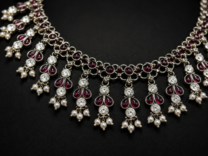 Striking Red Stone Antique Silver Choker