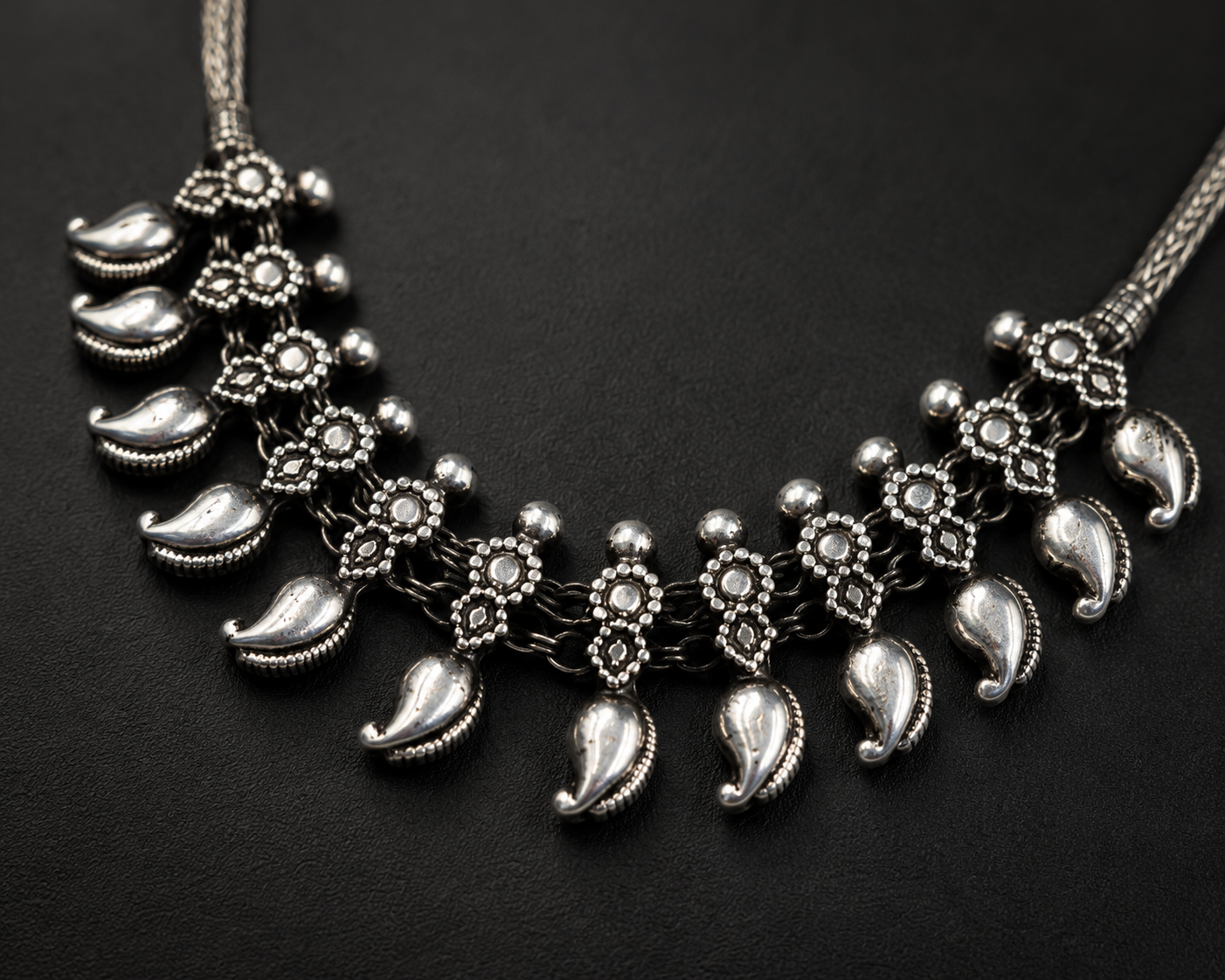 Vintage Antique Silver Short Choker