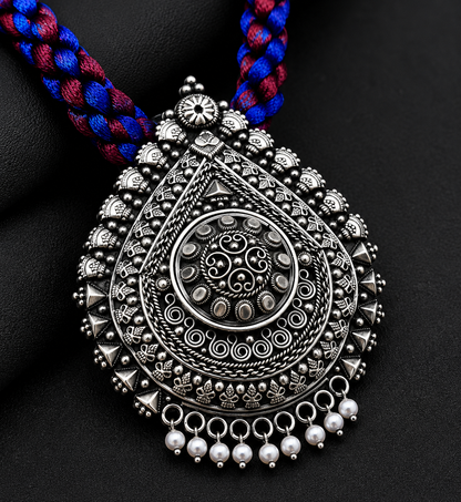 Heritage Antique Silver Short Necklace
