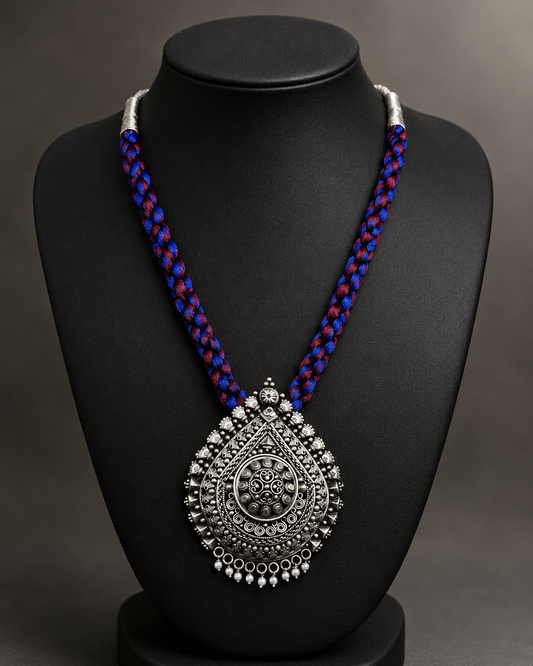 Heritage Antique Silver Short Necklace