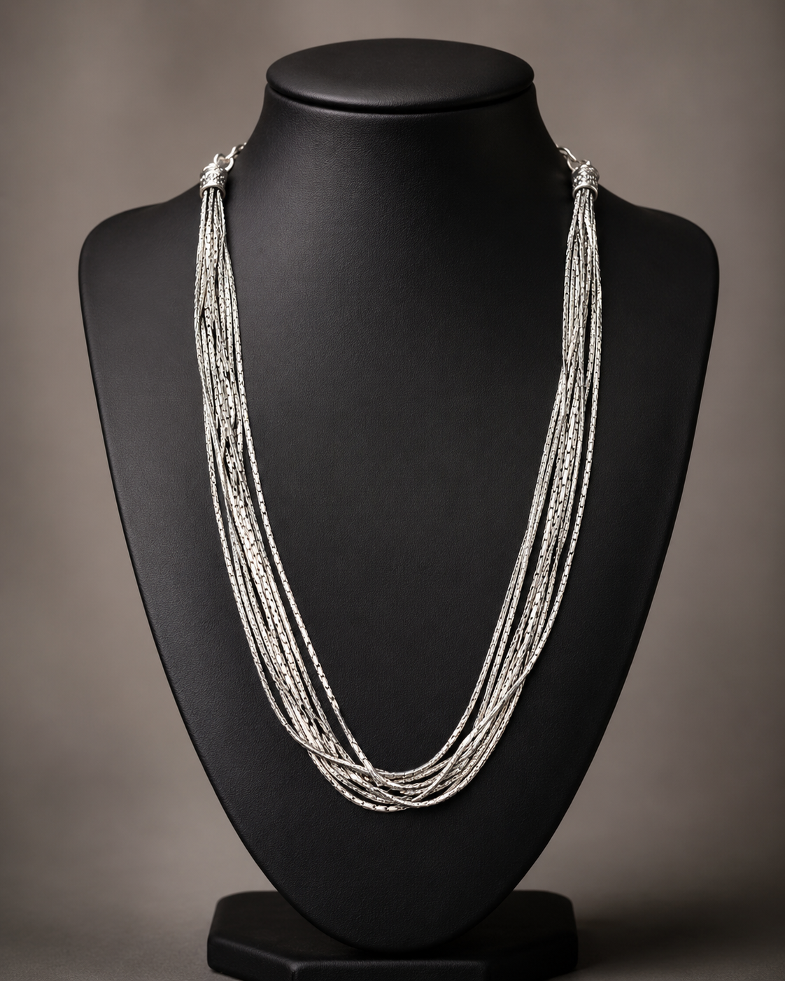 Ornate Antique Silver Short Necklace