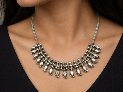 Imperial Antique Silver Short Necklace
