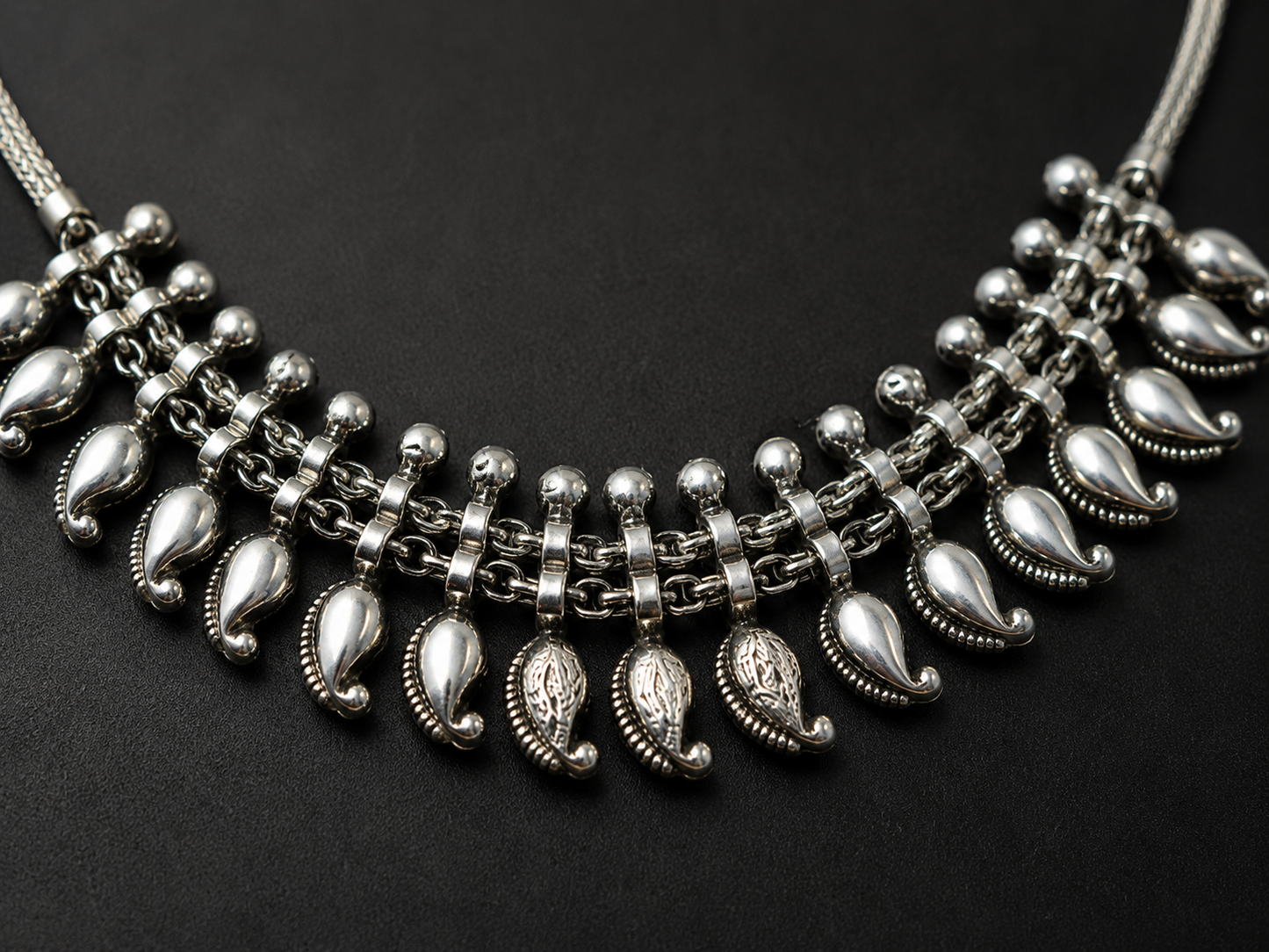 Imperial Antique Silver Short Necklace