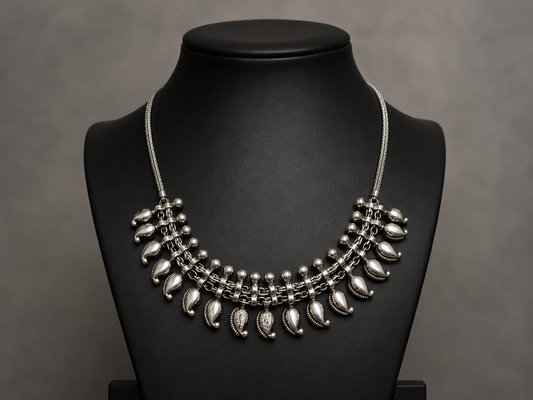 Imperial Antique Silver Short Necklace
