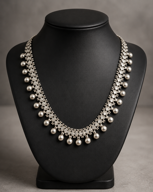 Statement Antique Silver Short Necklace