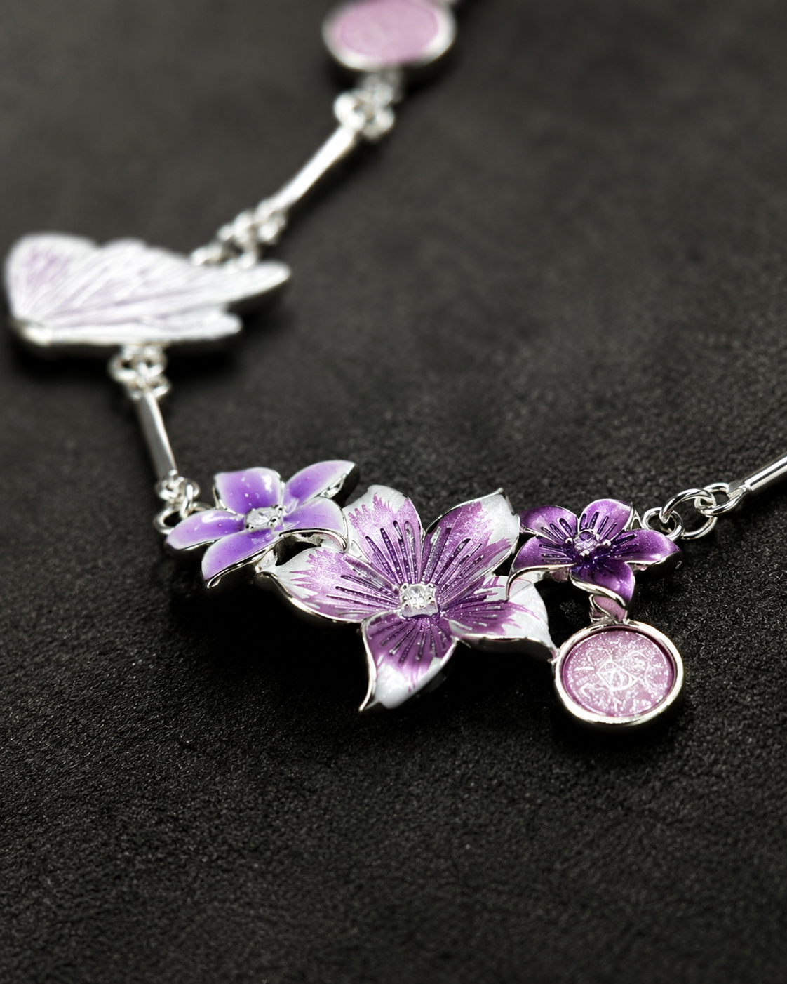 Ethereal Lavender Crystal Necklace & Earring Set