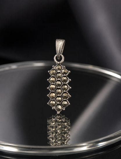 Botanical Marcasite Flower Pendant