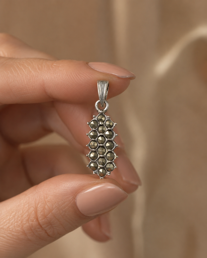 Botanical Marcasite Flower Pendant