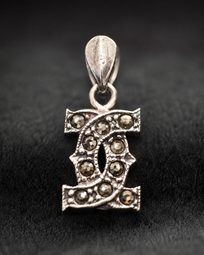 Elegant Marcasite Ivory-Tone Pendant