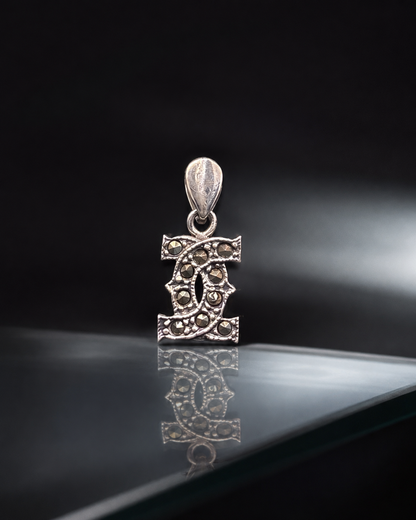 Elegant Marcasite Ivory-Tone Pendant