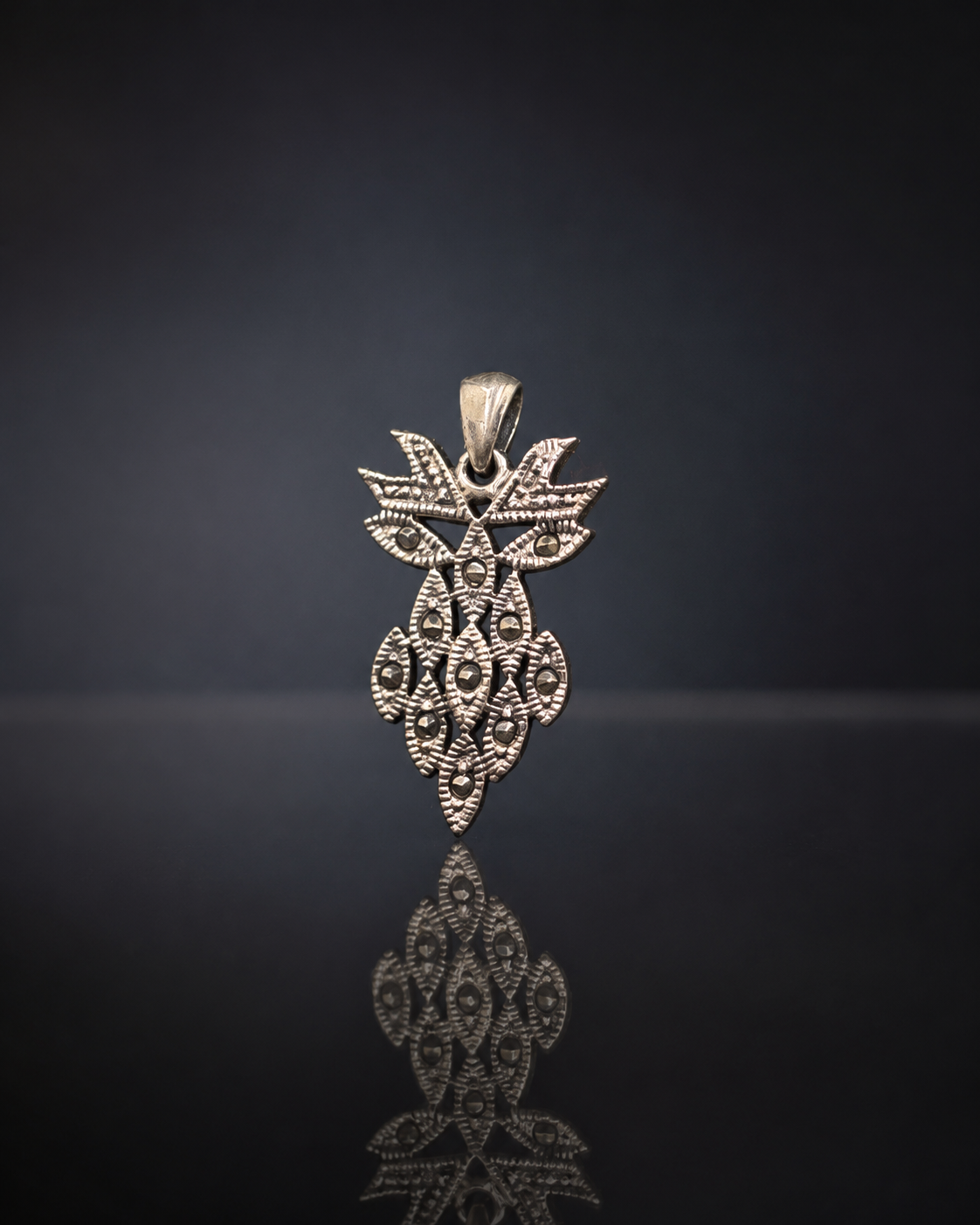 Artisan Filigree Marcasite Pendant