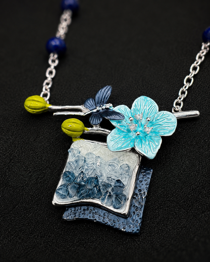 Geometric Blue Square Crystal Set