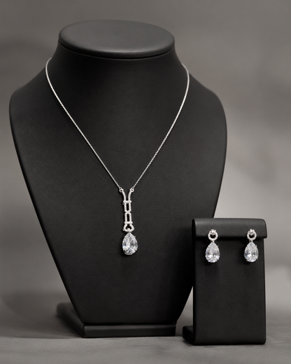 Classic CZ Stone Necklace & Earring Set