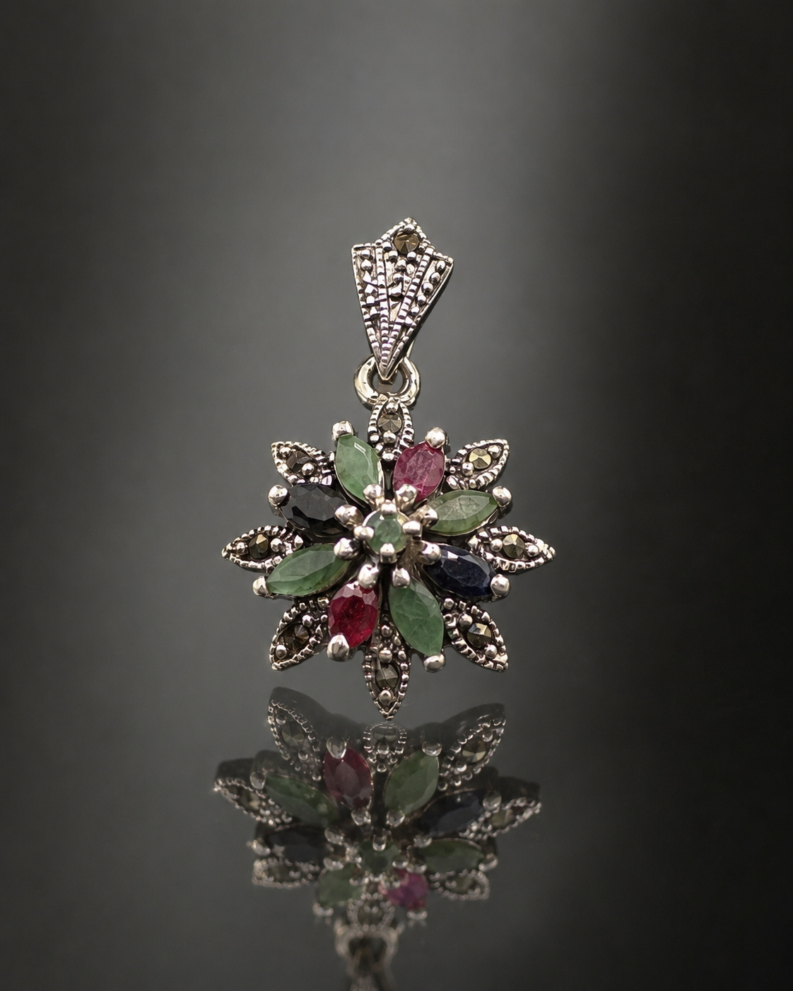 Enchanting Swirl Marcasite Pendant