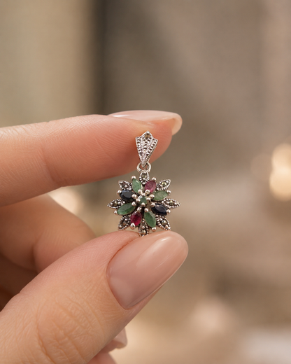 Enchanting Swirl Marcasite Pendant
