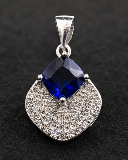 Radiant Blue CZ Pendant